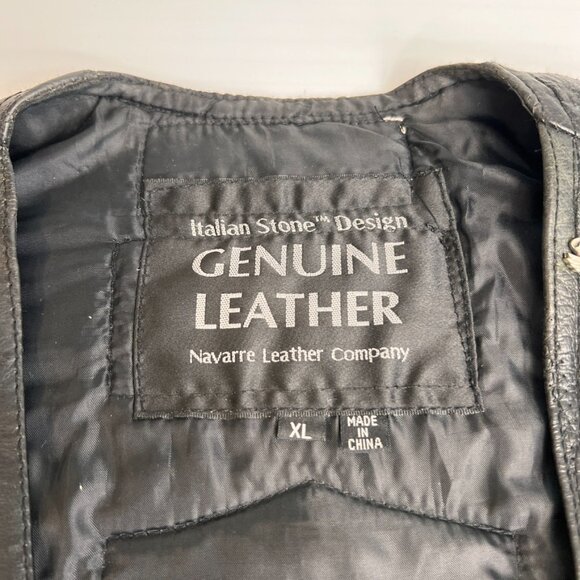 Navarre Vest Men Extra Large Leather Biker Church Collect Patch Pin Rare Core Ex - Picture 11 of 16